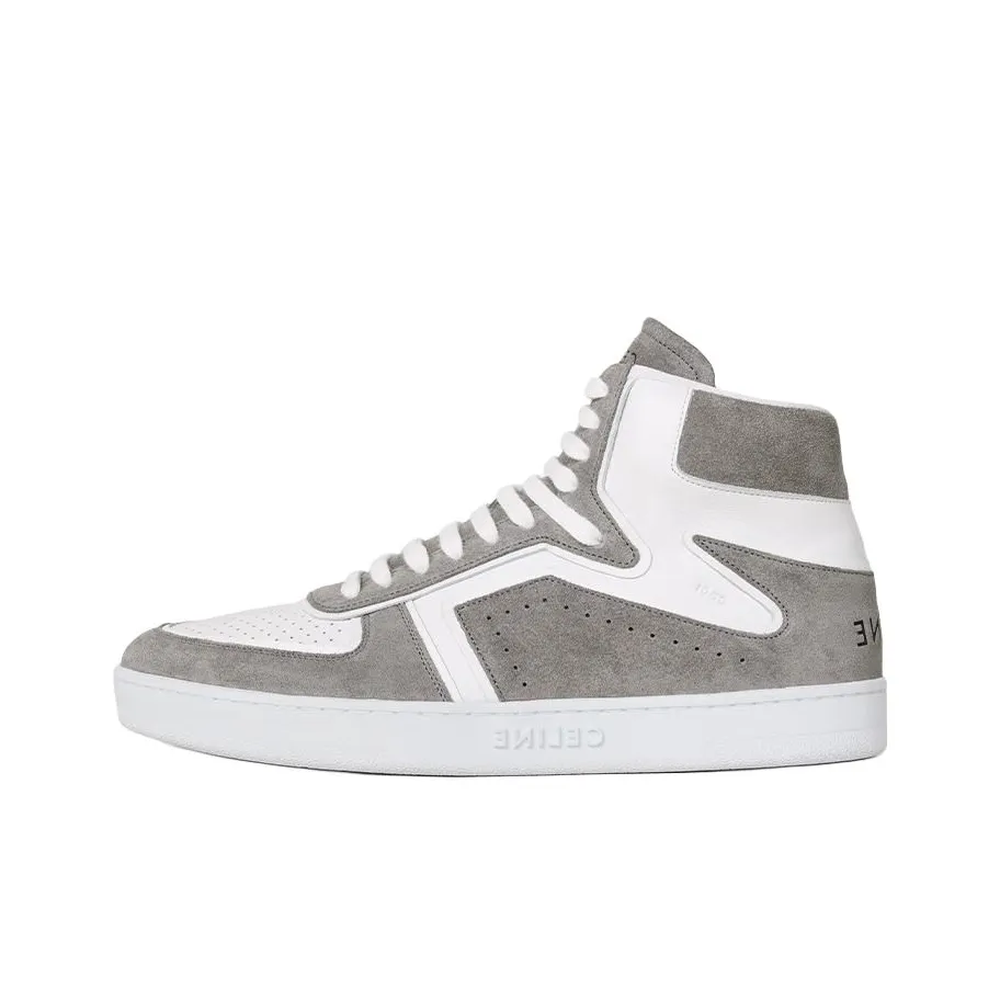 CELINE Skateboard Shoes Men Mid Top Gray