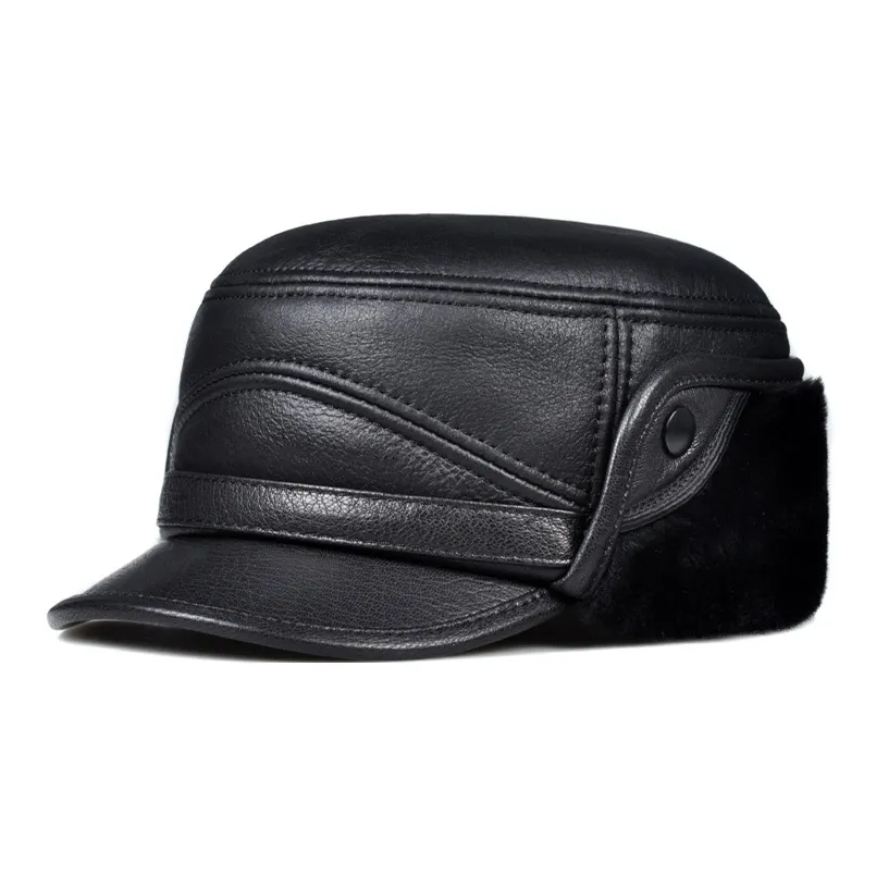 Шапка-ушанка из кожи кенгуру для мужчин