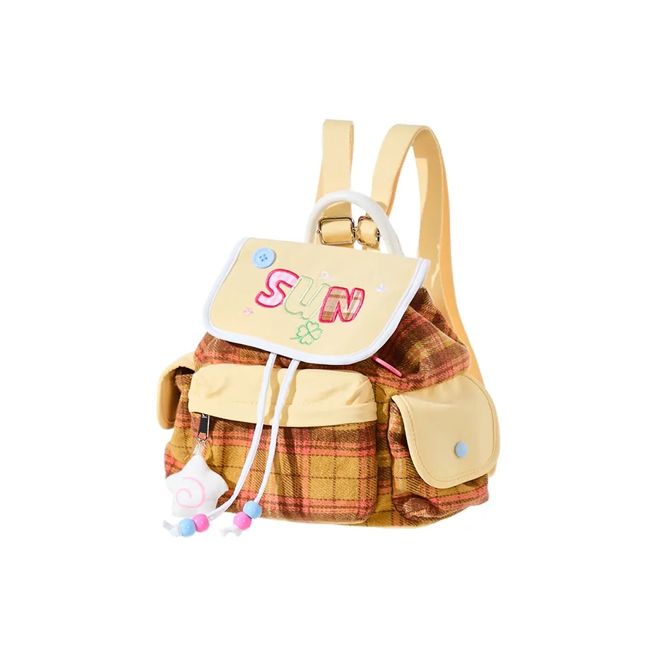 The Green Party Полиэстер Рюкзак Стандартный Женский Желтый Розовый Коричневый