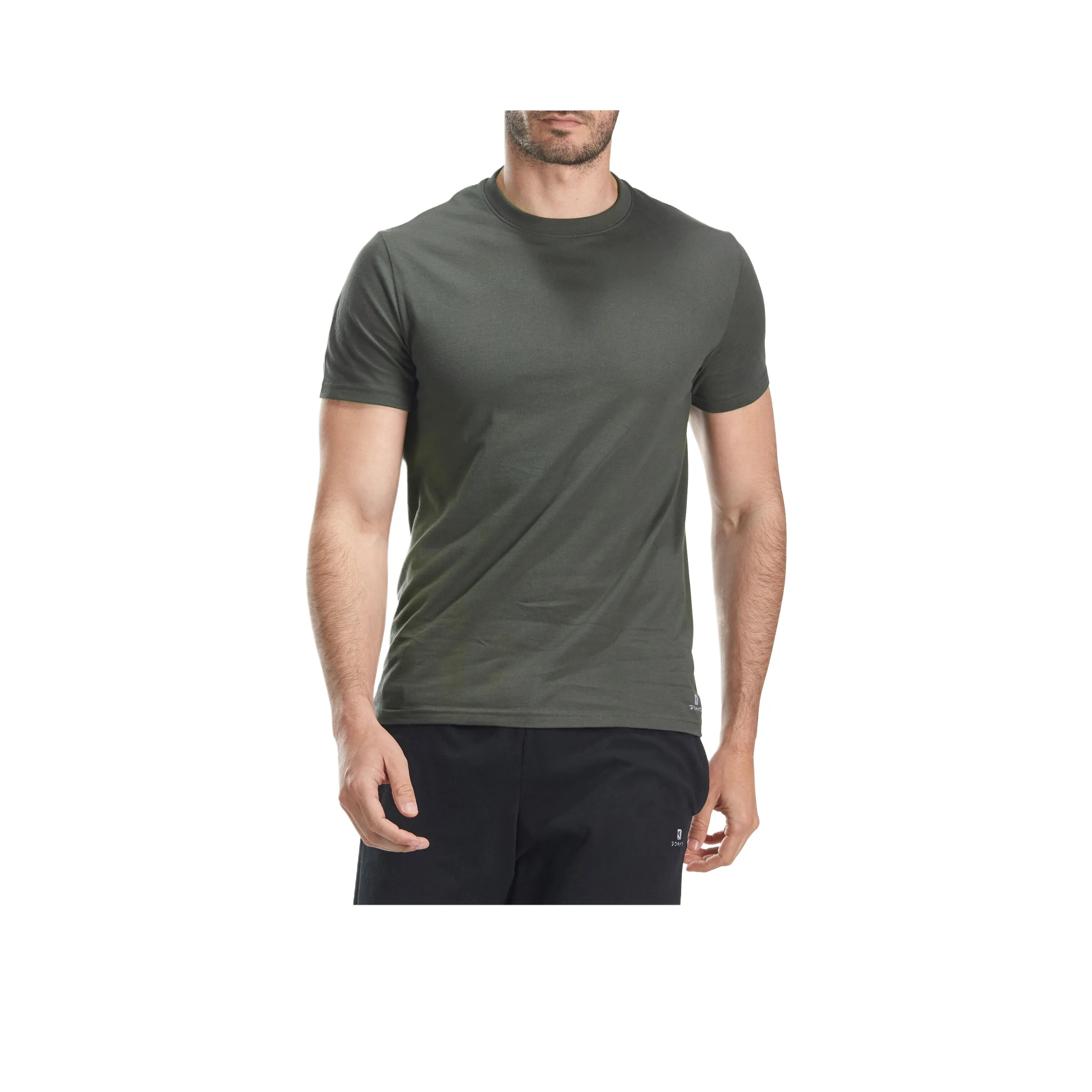 DECATHLON Темно-оливково-зеленая мужская футболка T-Shirt