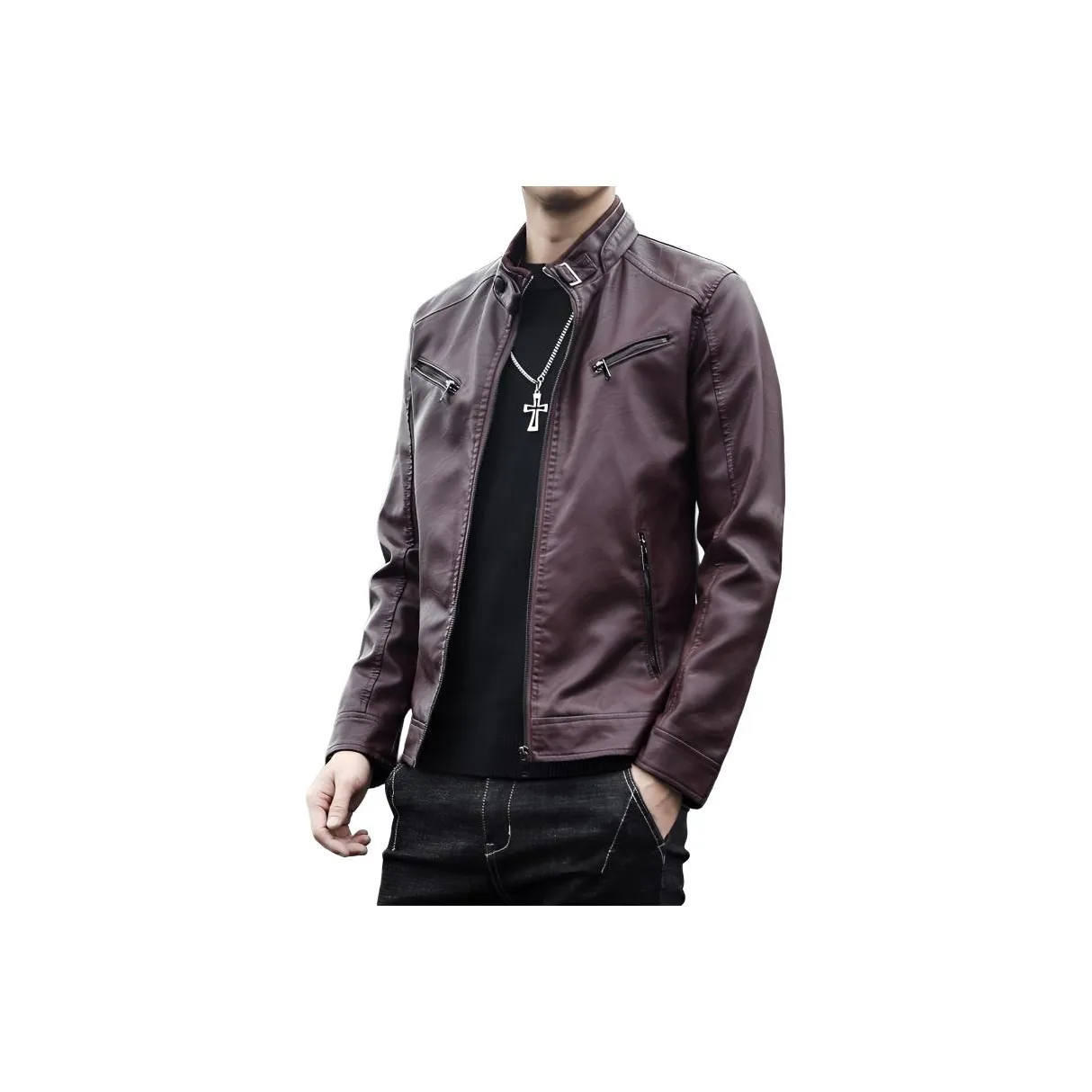 ZUOAN Мужские кожаные куртки