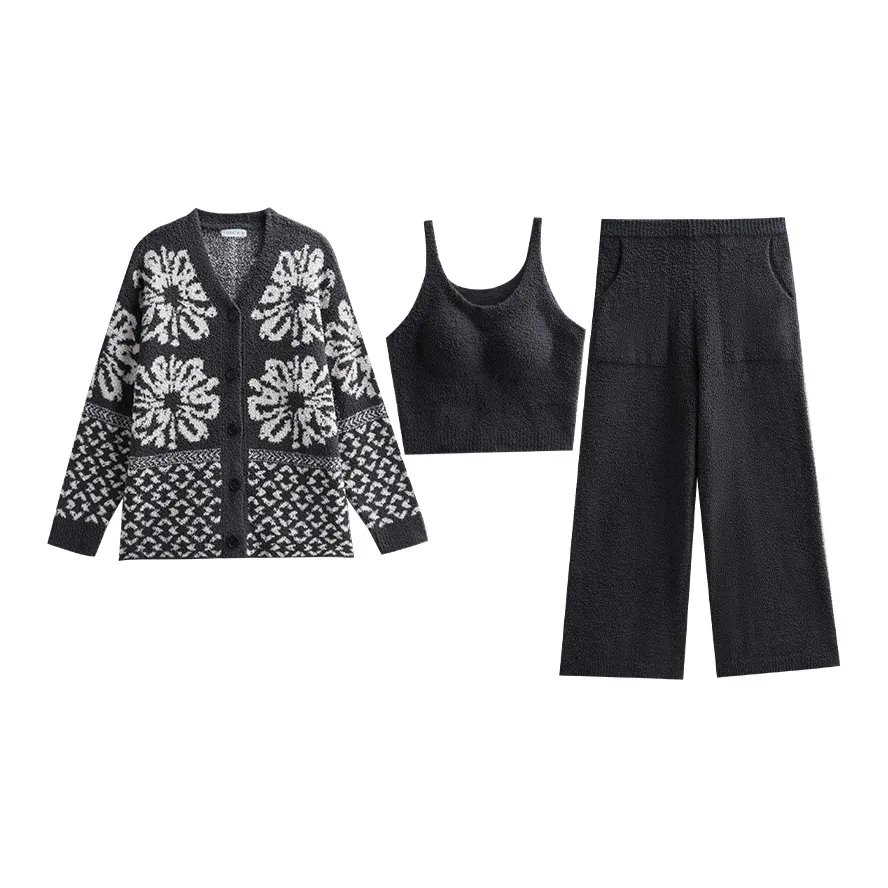 Same Language Пижамный комплект Женские Alocasia Черный · Снег Узор