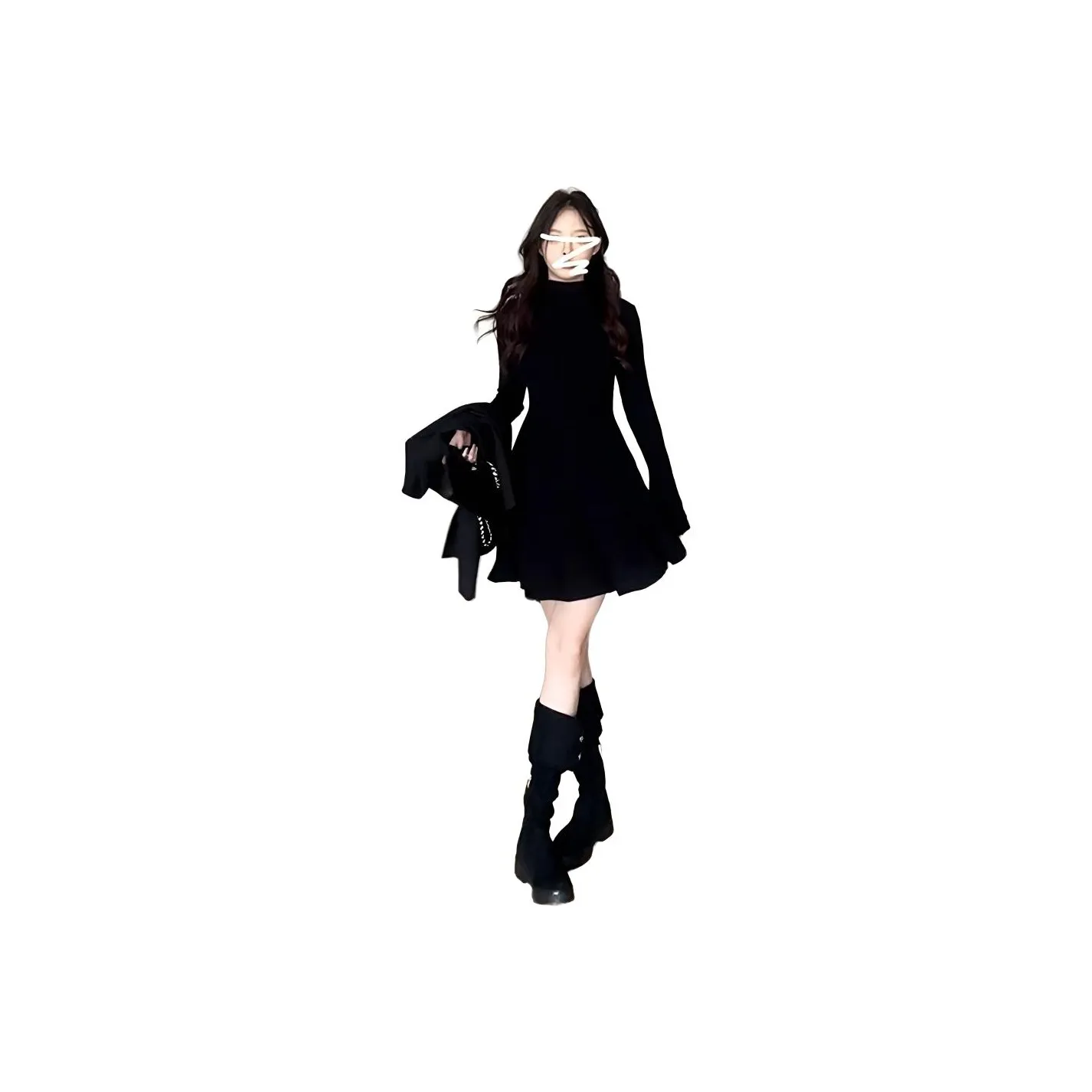 BONAS Длинное платье с длинными рукавами женское