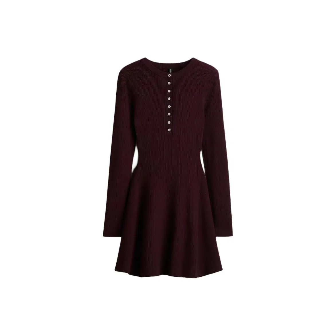 H M Бургунди Женские Длинные Платья с Длинными Рукавами