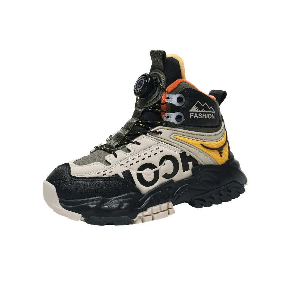 CAMKIDS Термический Легкий Амортизаторы Slip-Resistant Anti KICK Высокий Топ Детская Туристическая Обувь Подростки