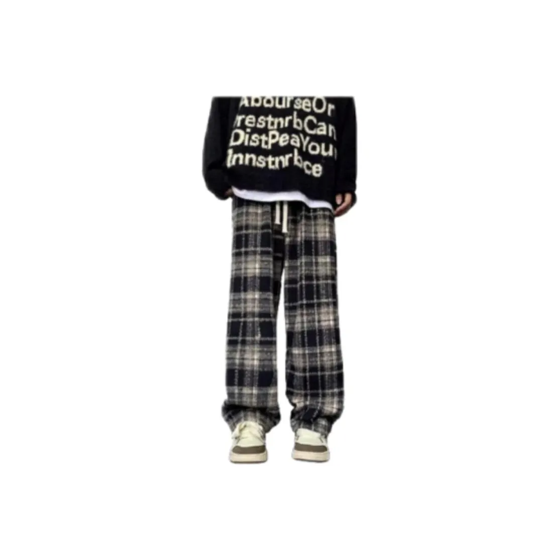 NRXX Мужская одежда Свободный крой Утягивающий стиль Модный Спортивный Повседневный Американский В клетку Большой размер Винтаж Мужской