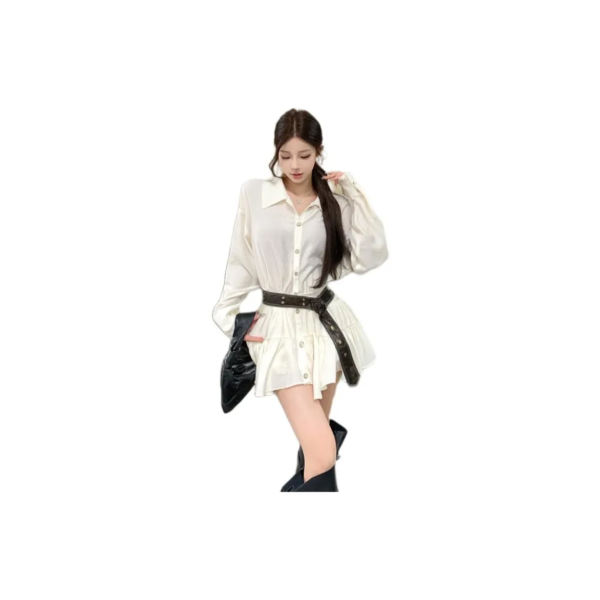 BONAS Длинное платье с длинными рукавами женское