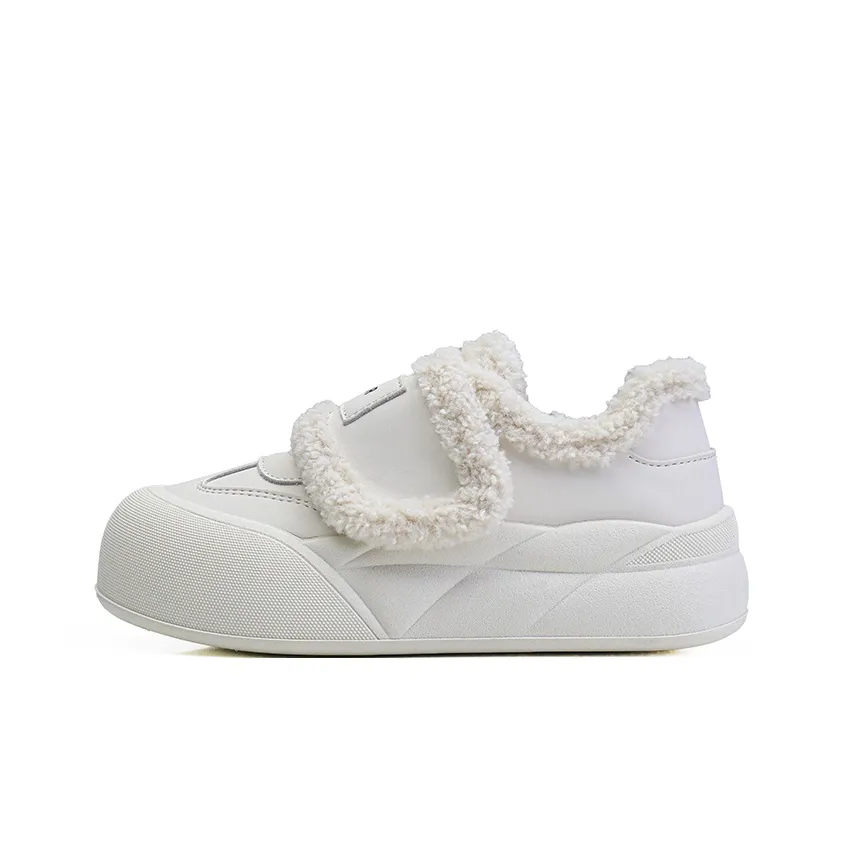 Warrior Термический Водонепроницаемый Устойчивый к Износу Амортизация Увеличение Высоты Низкий Топ Утепленная Обувь Женская Белая