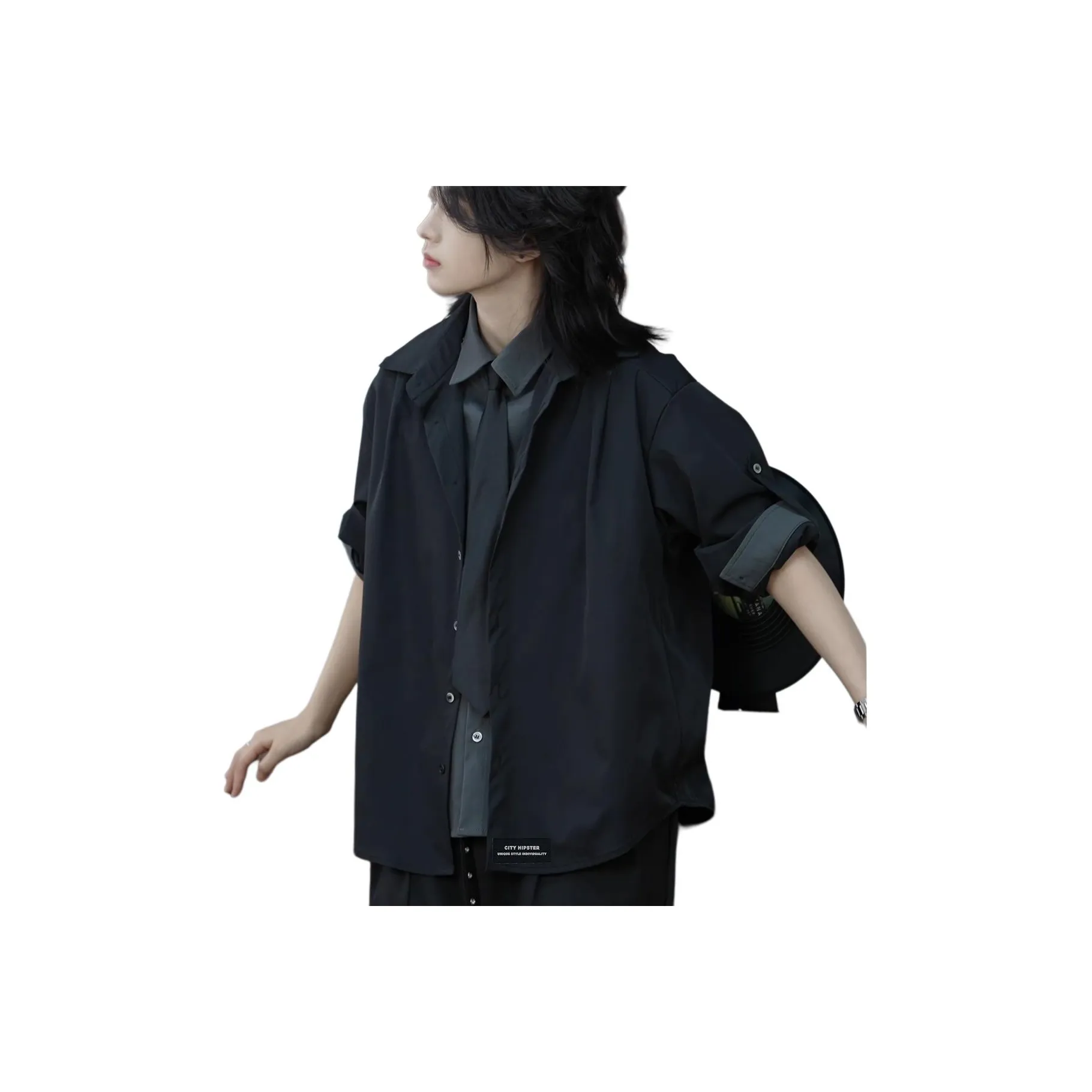 City Hipster Черный Унисекс Рубашки