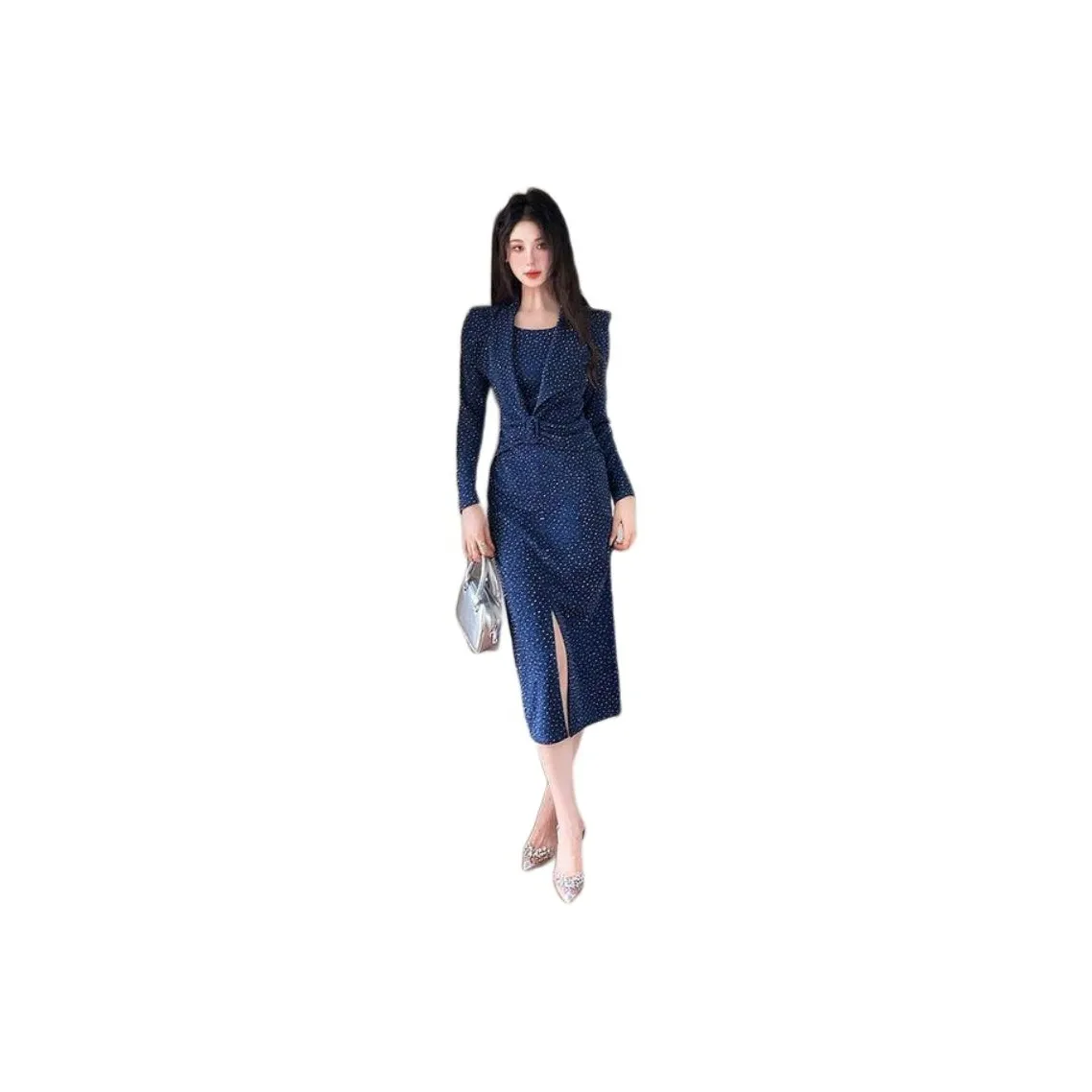 BONAS Длинное платье с длинными рукавами женское