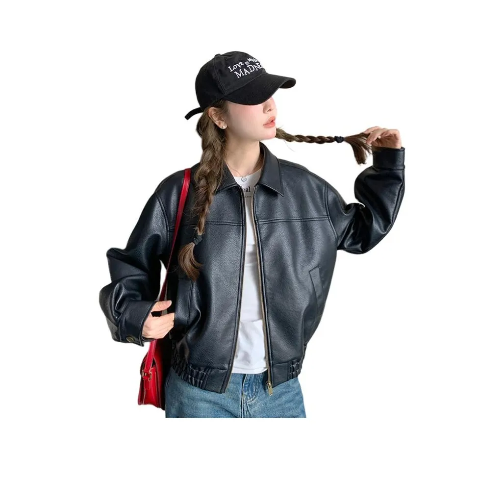 JOEM Черные Женские Кожаные Куртки