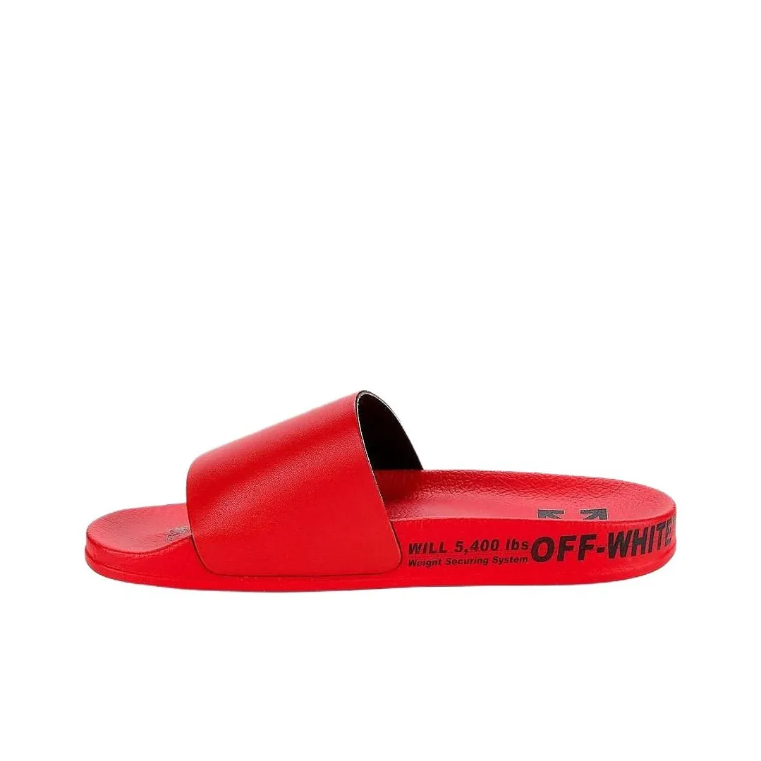 OFF WHITE Industrial Slide Slippers Men Red