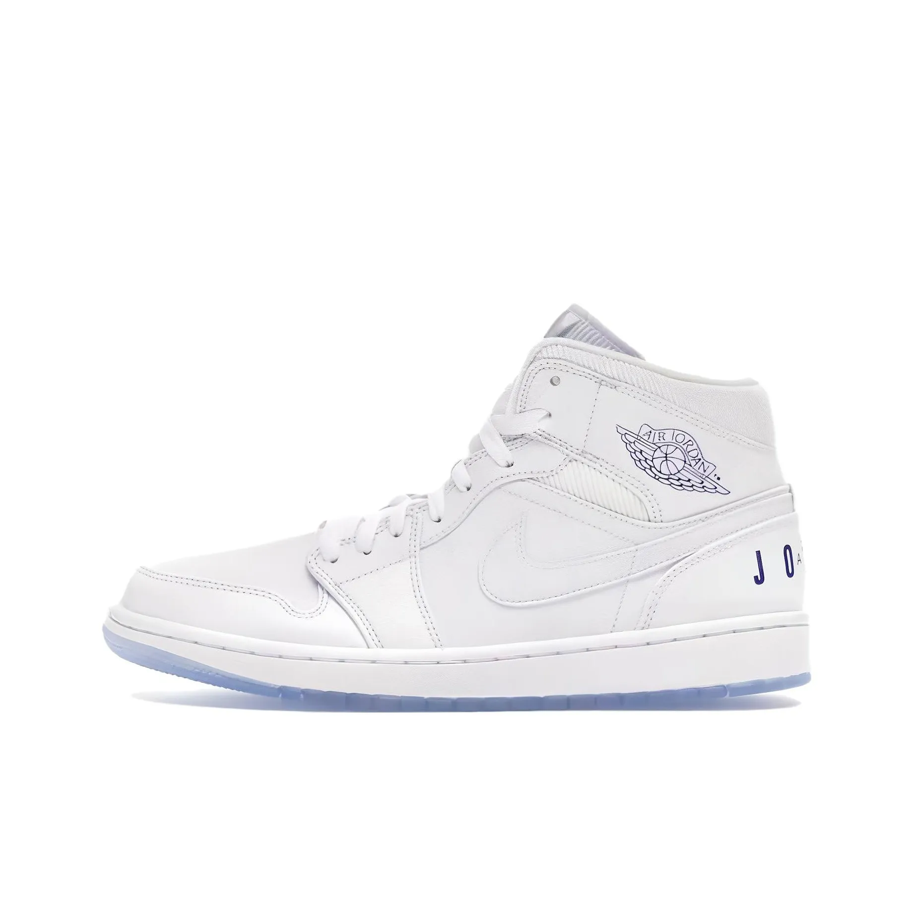 Jordan Air Jordan 1 MID Чисто белый MID Топ Винтажные баскетбольные кроссовки Мужской Чисто белый