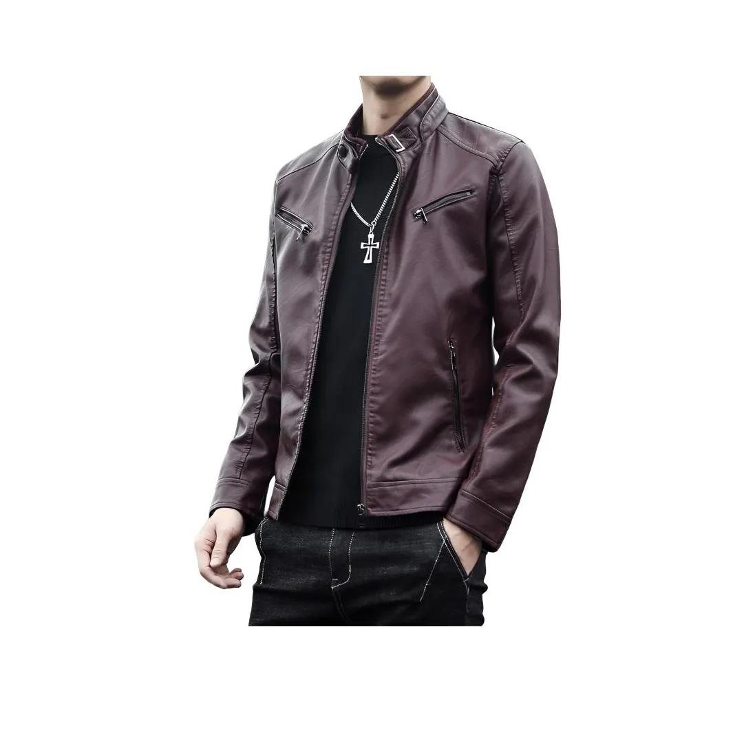 ZUOAN Мужские кожаные куртки