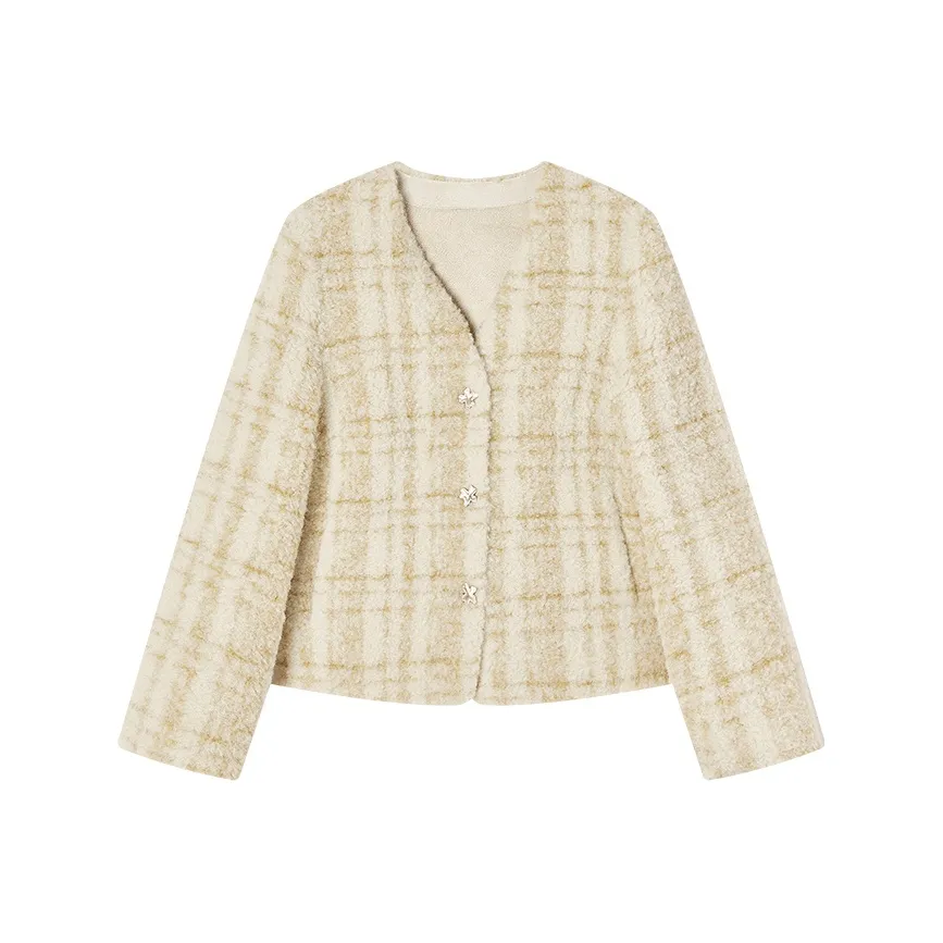 XIANGYING Желтая клетка Женские меховые изделия