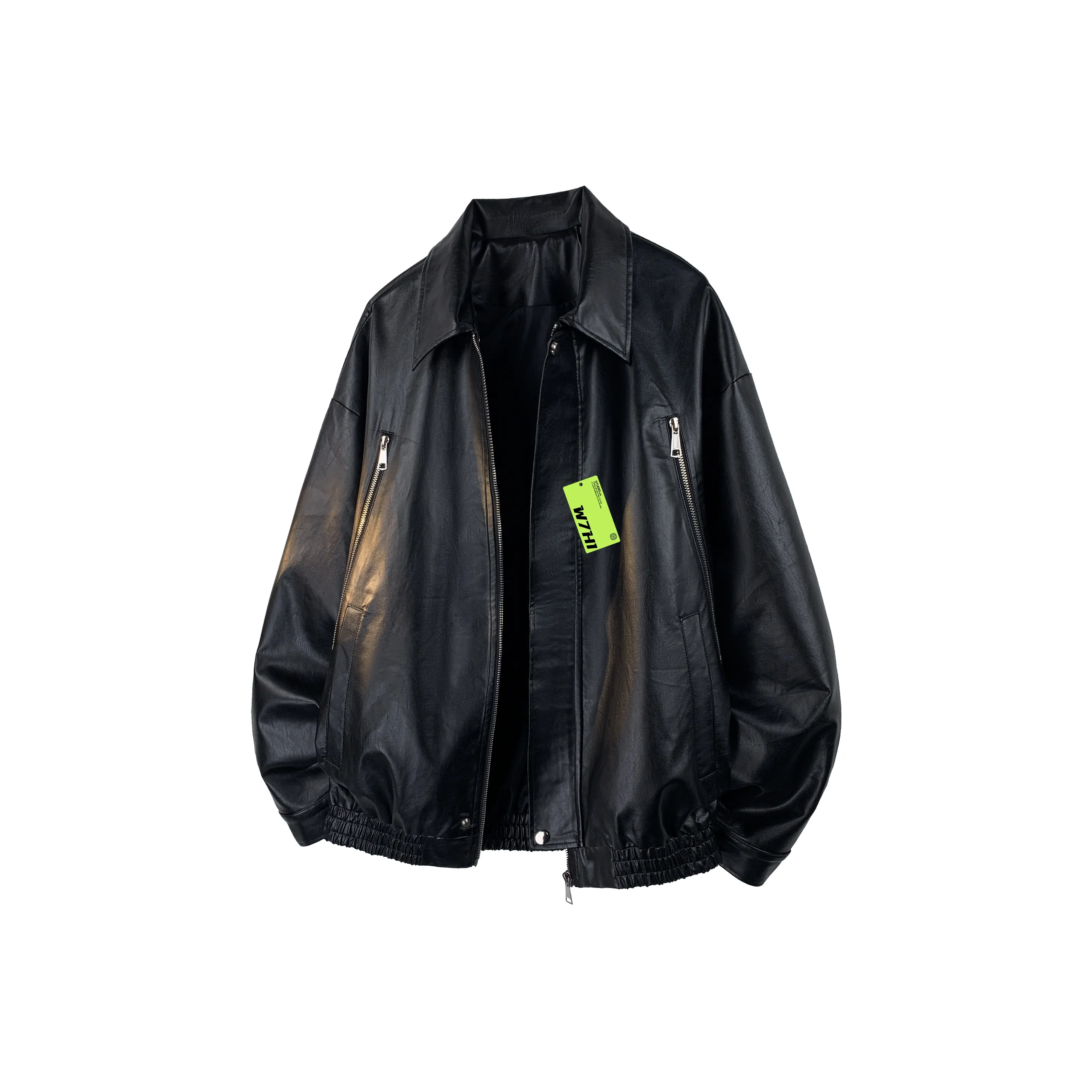 W7H1 Черный Унисекс Кожаные куртки