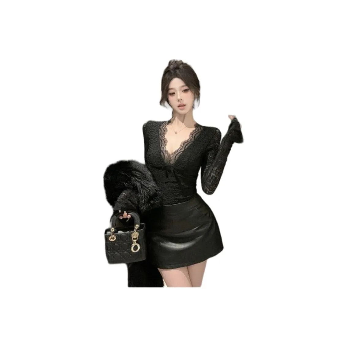 BONAS Длинное платье с длинными рукавами женское