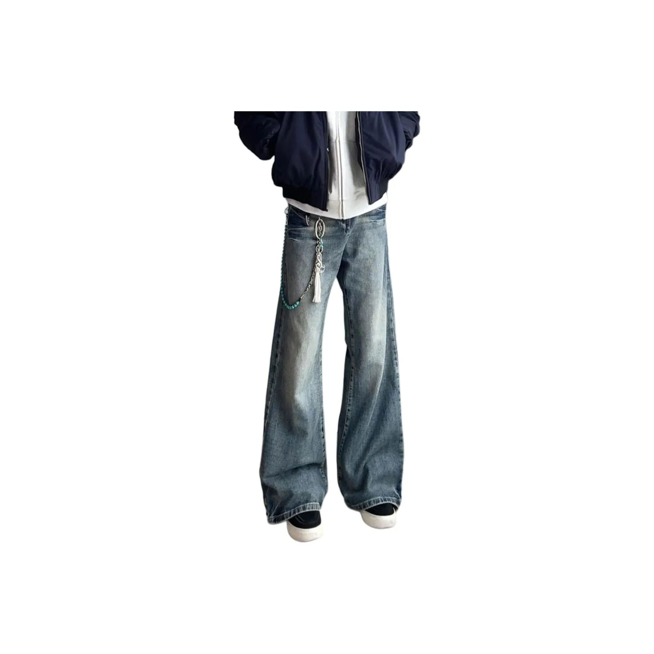 DAFK Ice Blue Регулируемый ремешок пояса Мужские Джинсы