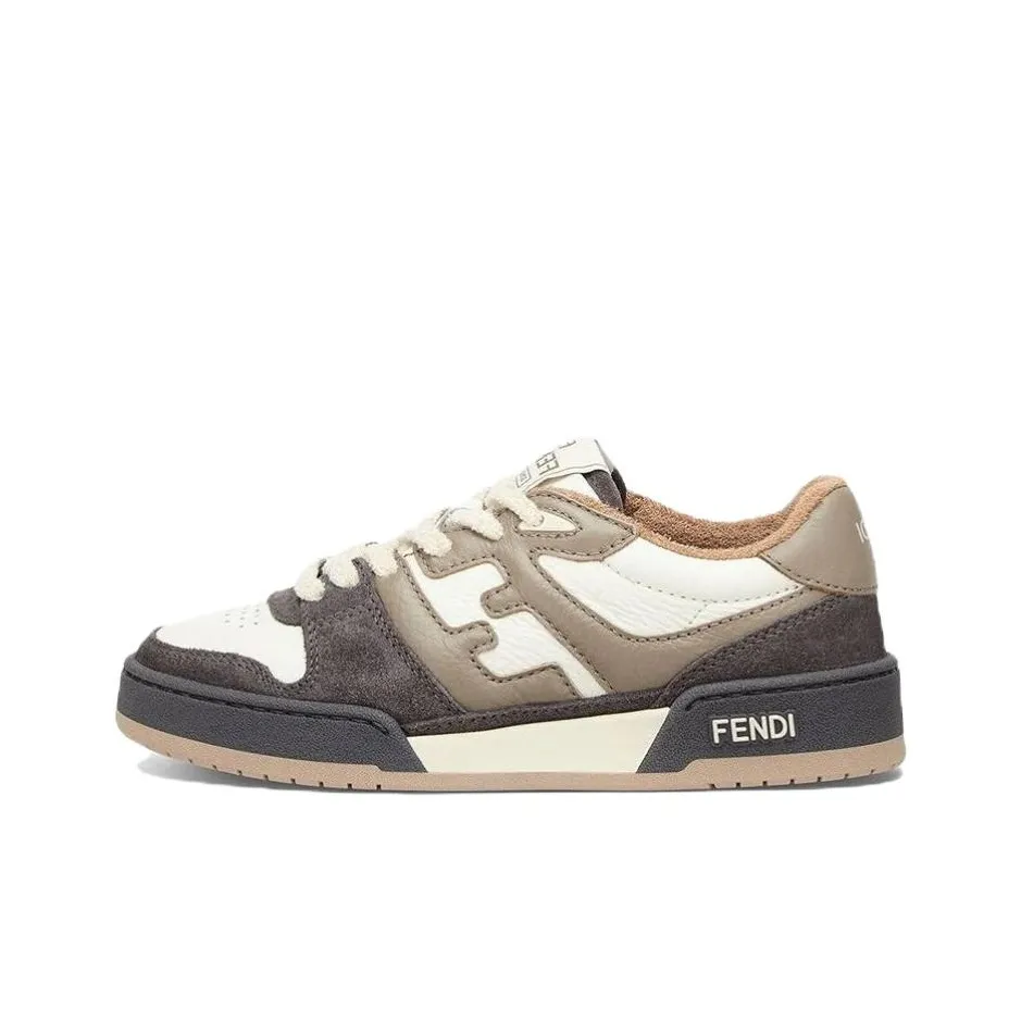 FENDI Match Skateboard Shoes Women's Low Top White/Gray