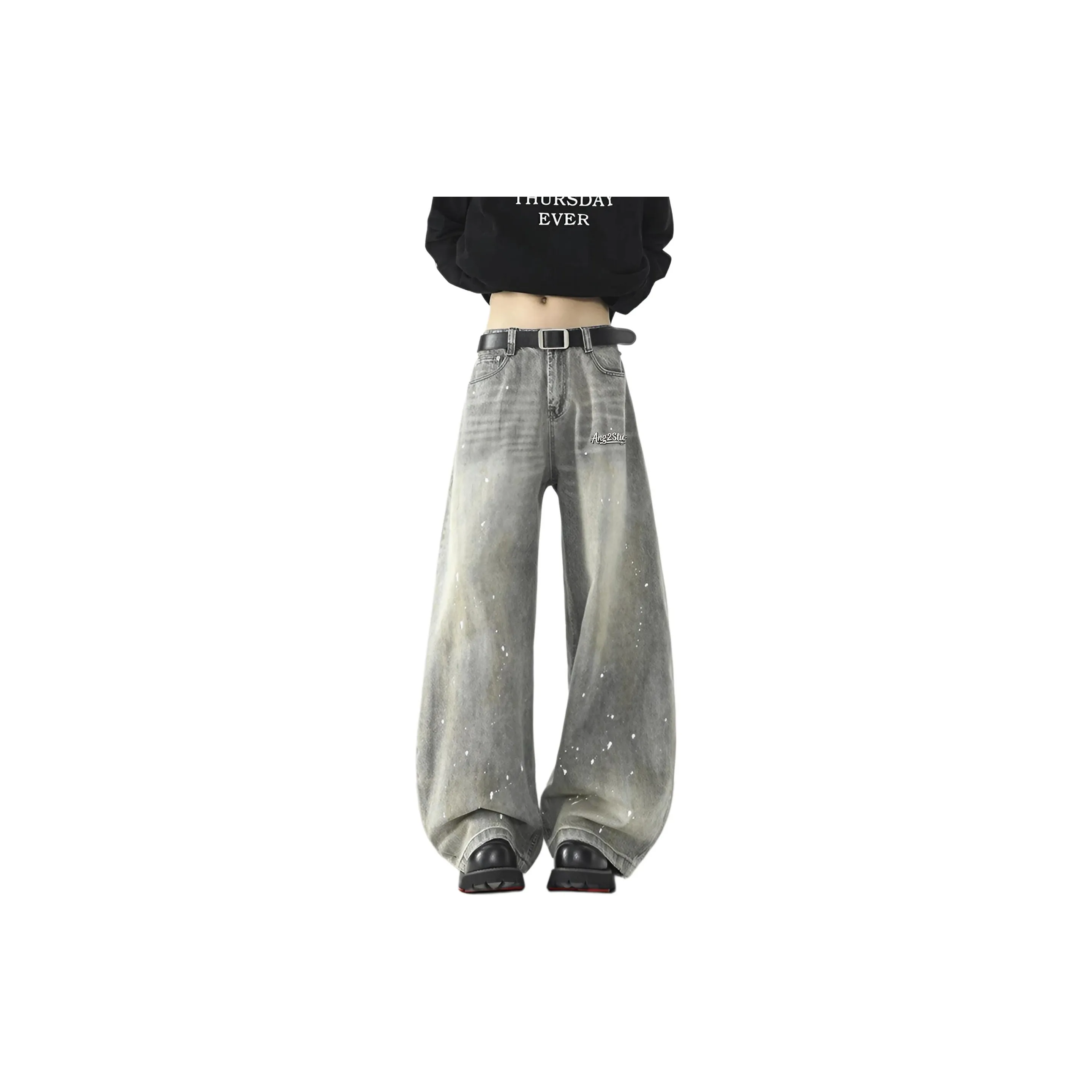 Ang2 Stu Серый Унисекс Джинсы