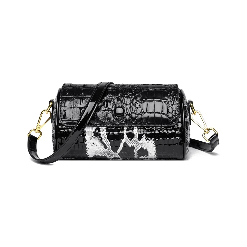 AUNG ПУ (полиуретан) Сумка через плечо Стандартная Черный Snakeskin Белый Snakeskin
