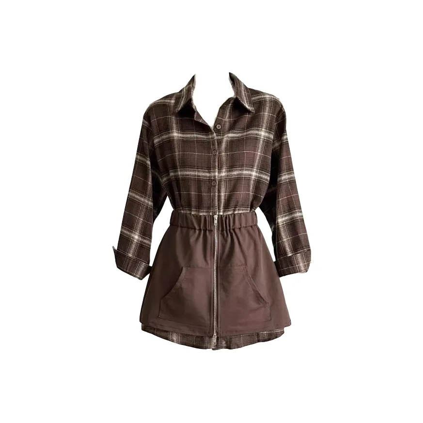 POPO.INFO Коричневый женский комплект с юбкой