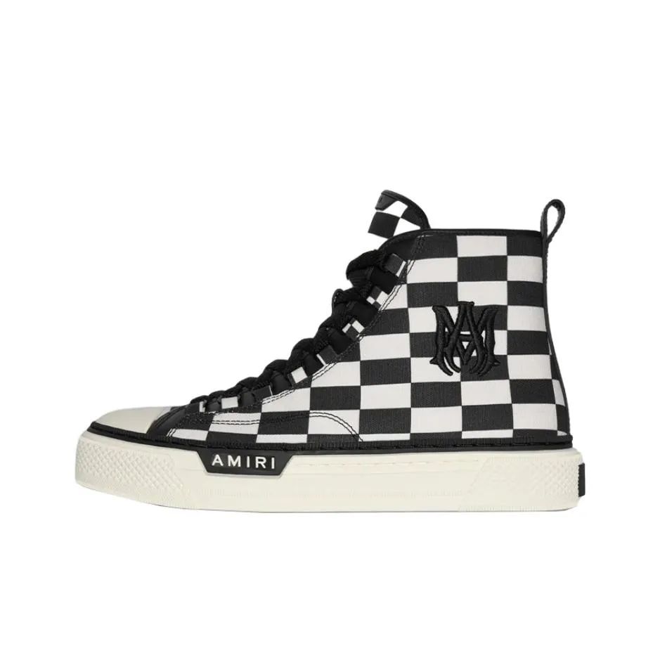 AMIRI Court Hi Canvas Shoes Men High Top Black/White