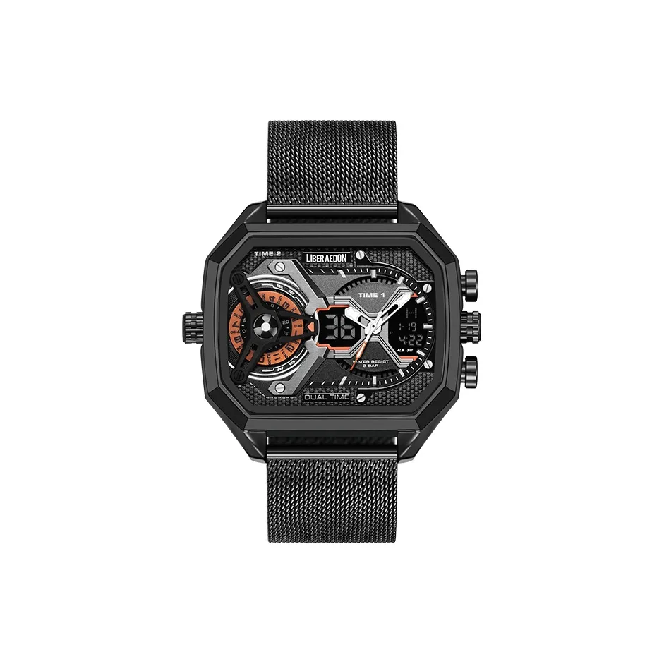 LIBER AEDON Наручные часы Кварц Электронный механизм Черный циферблат Мужские часы
