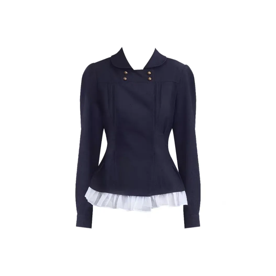 GORGEOUSIDEA Темно-синий деним рубашка женские рубашки