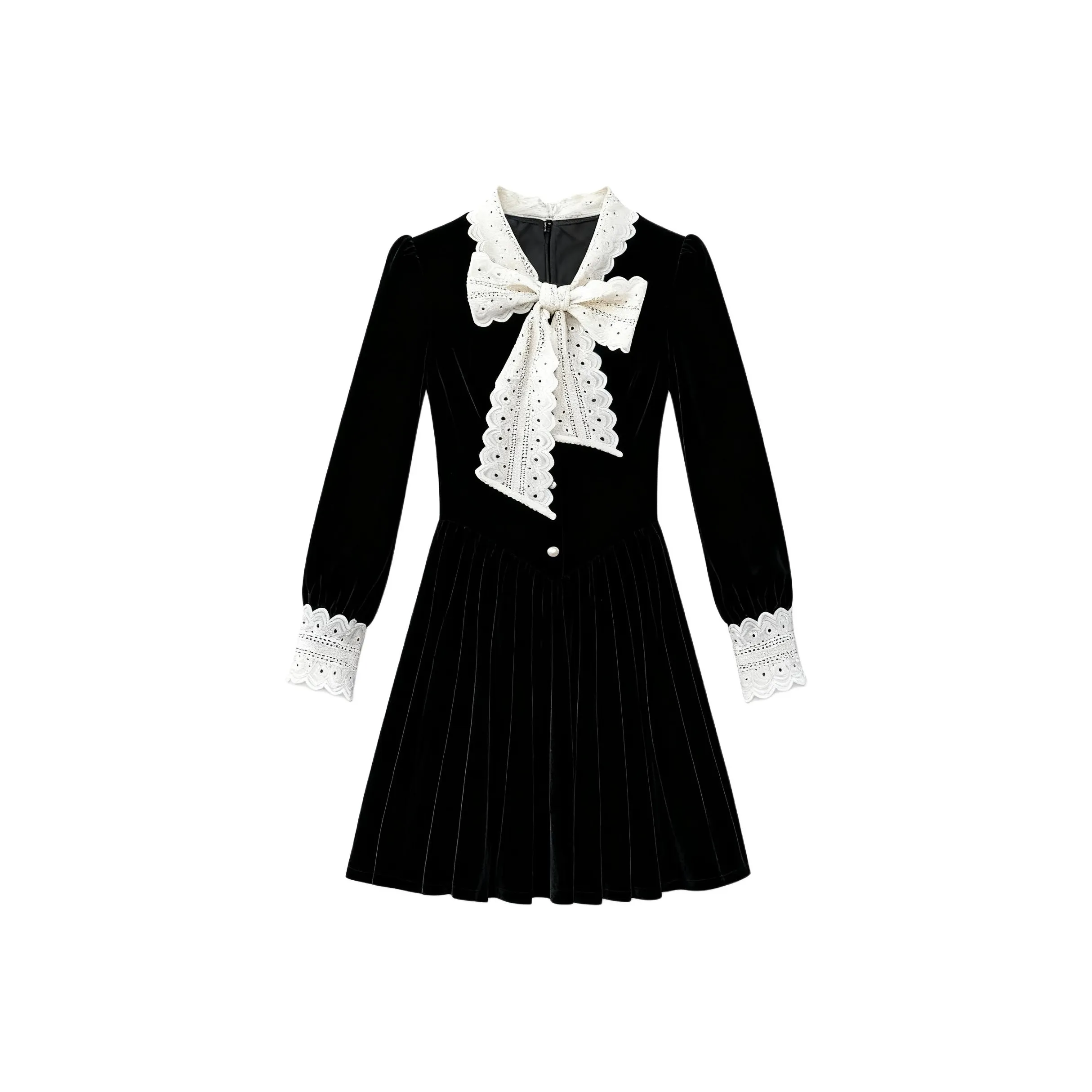 BIFH Черное Женское Длинное Платье с Длинными Рукавами