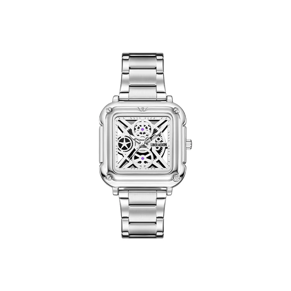 LIBER AEDON Наручные часы Кварцевый механизм Серебристый циферблат Мужские часы