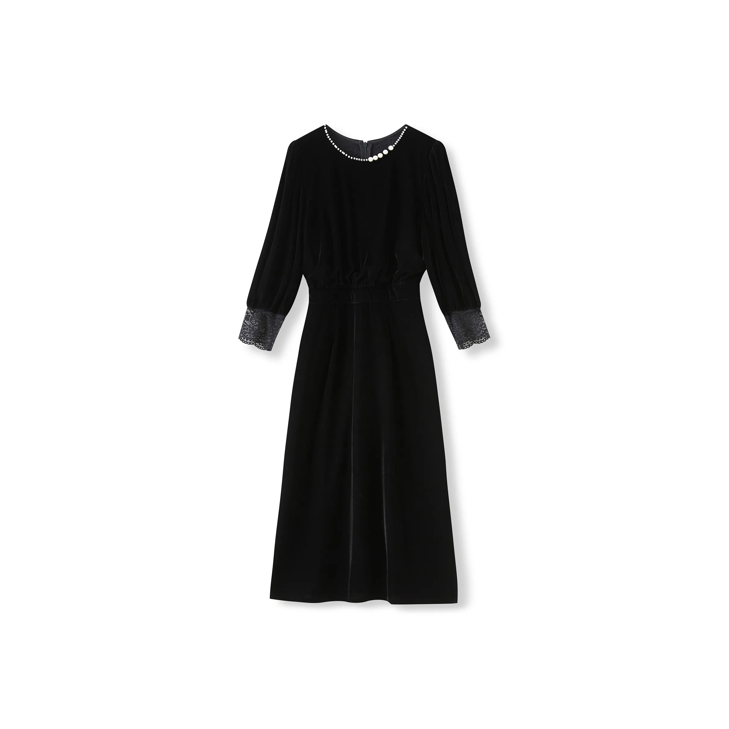 MH Черные Женские Длинные Платья с Длинными Рукавами