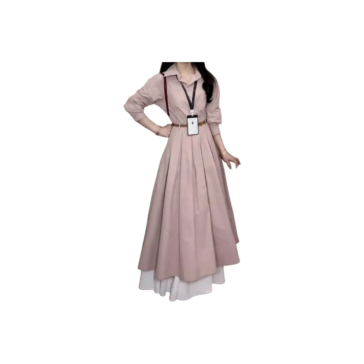 BONAS Длинное платье с длинными рукавами женское