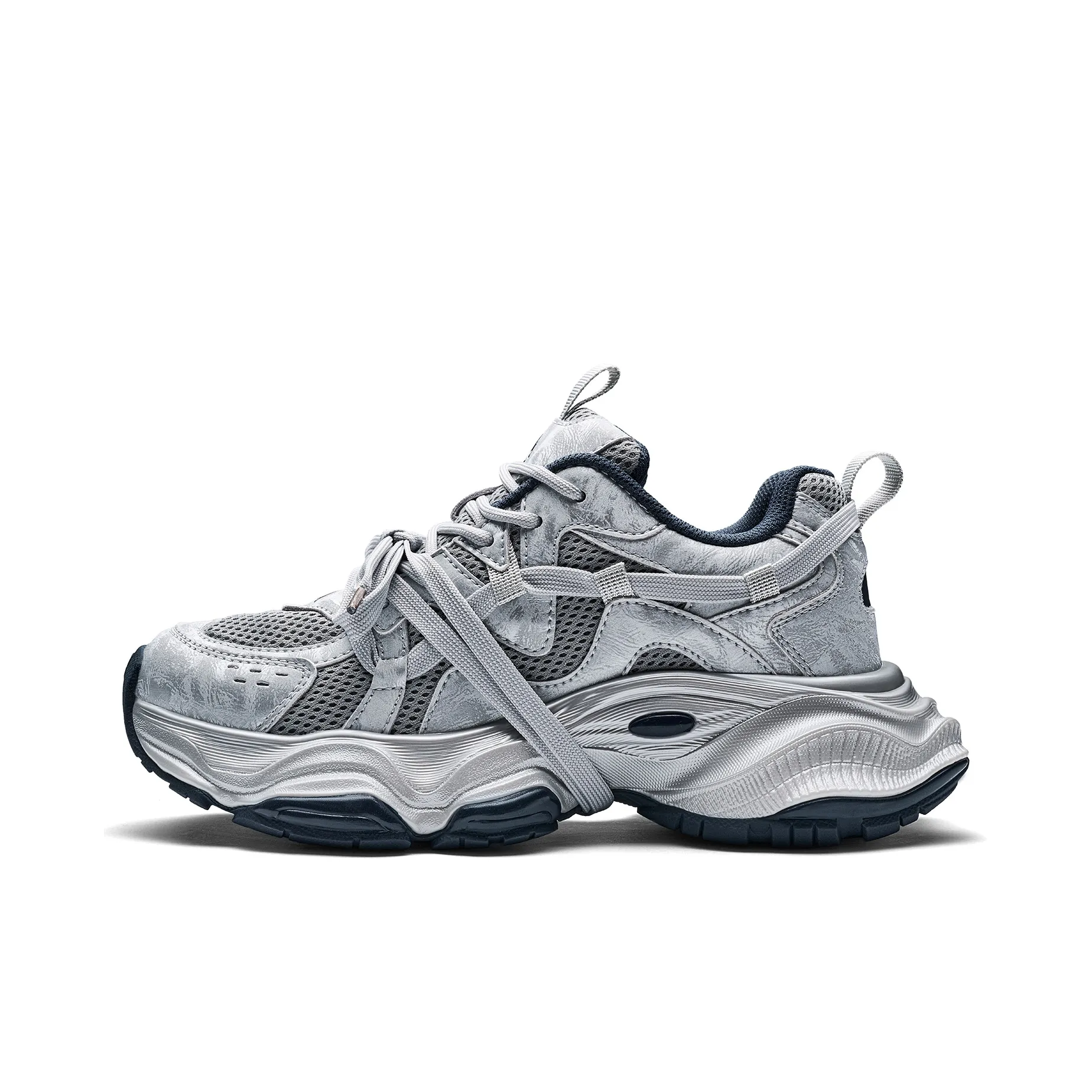 KAPPA Спина к Спине Устойчивые к истиранию Низкий Топ Толстая подошва Кроссовки Женские Холодный Серый