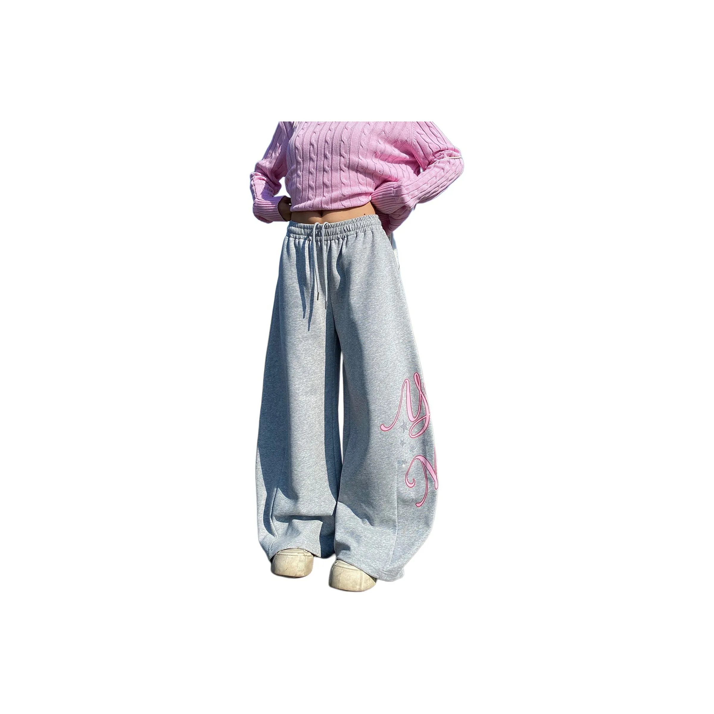 PISYPOX Серые Унисекс Повседневные Штаны