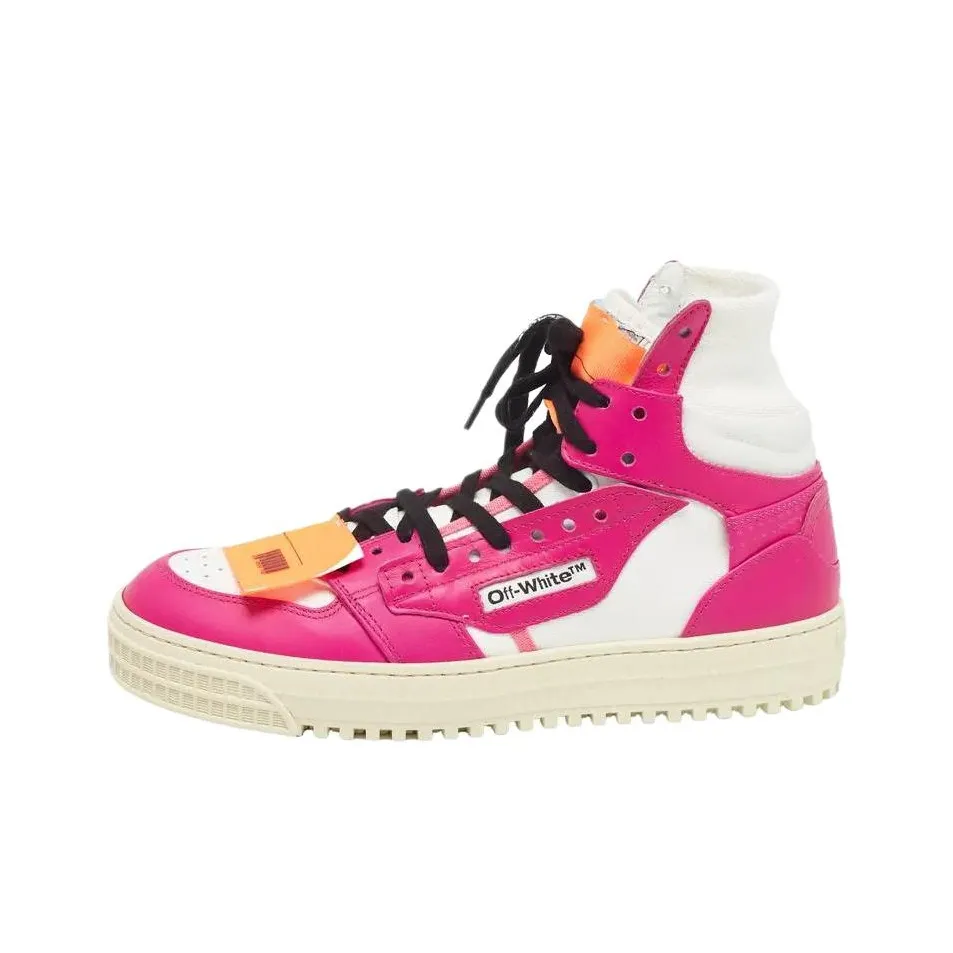 OFF WHITE Off Court Skateboard Shoes Women's High Top Pink Orange