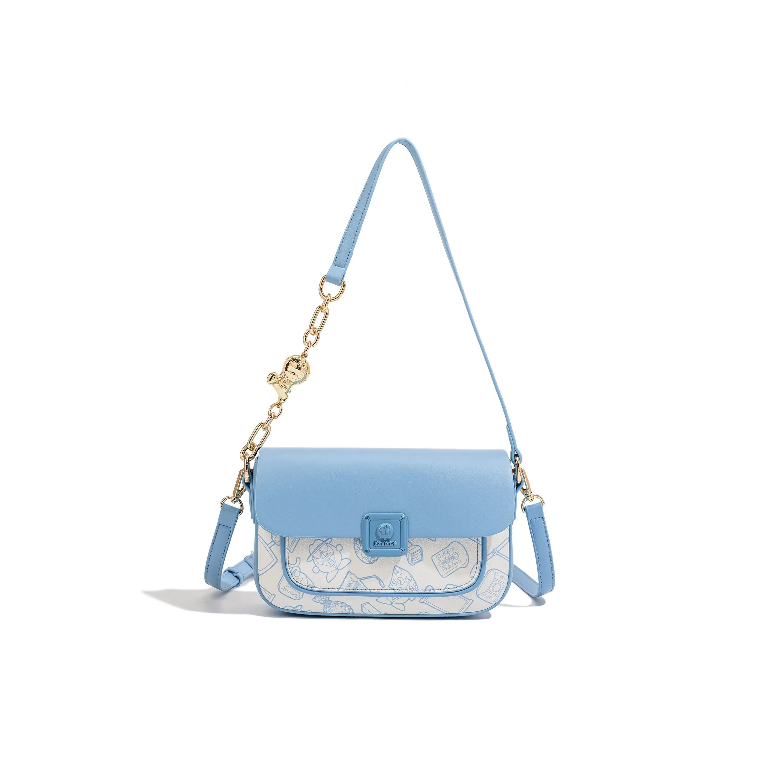 DoraemonA Doraemon Doraemon X Robot Cat Co Brand PU (полиуретан) Сумка через плечо Стандартная Женская Синий Розовый