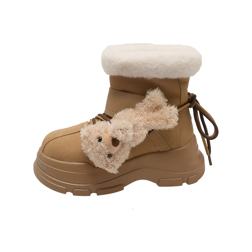 ALXNAN Колено Высокие сапоги Медведь Женские