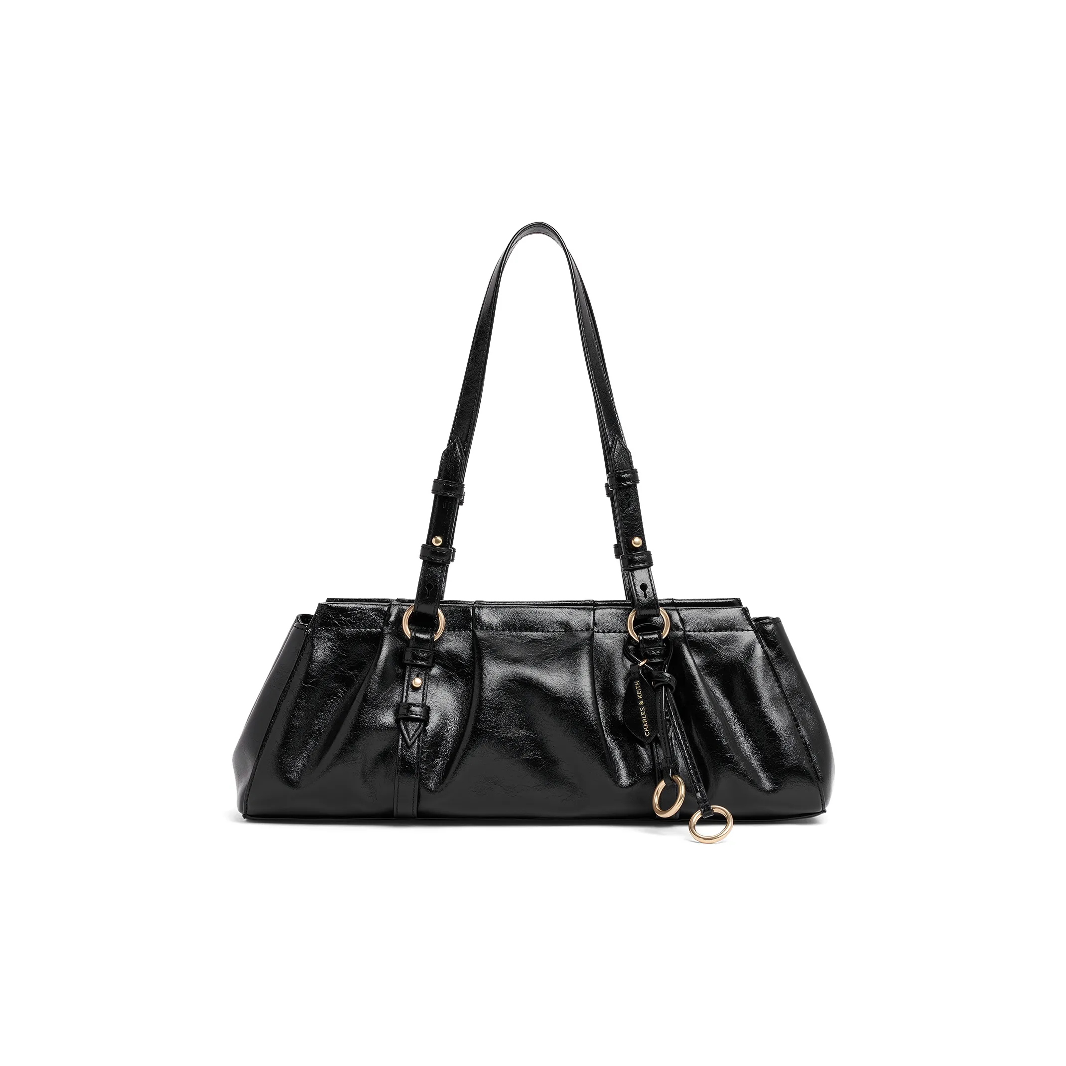 CHARLES KEITH ПУ (полиуретан) Сумка через плечо Средняя Женская Черная