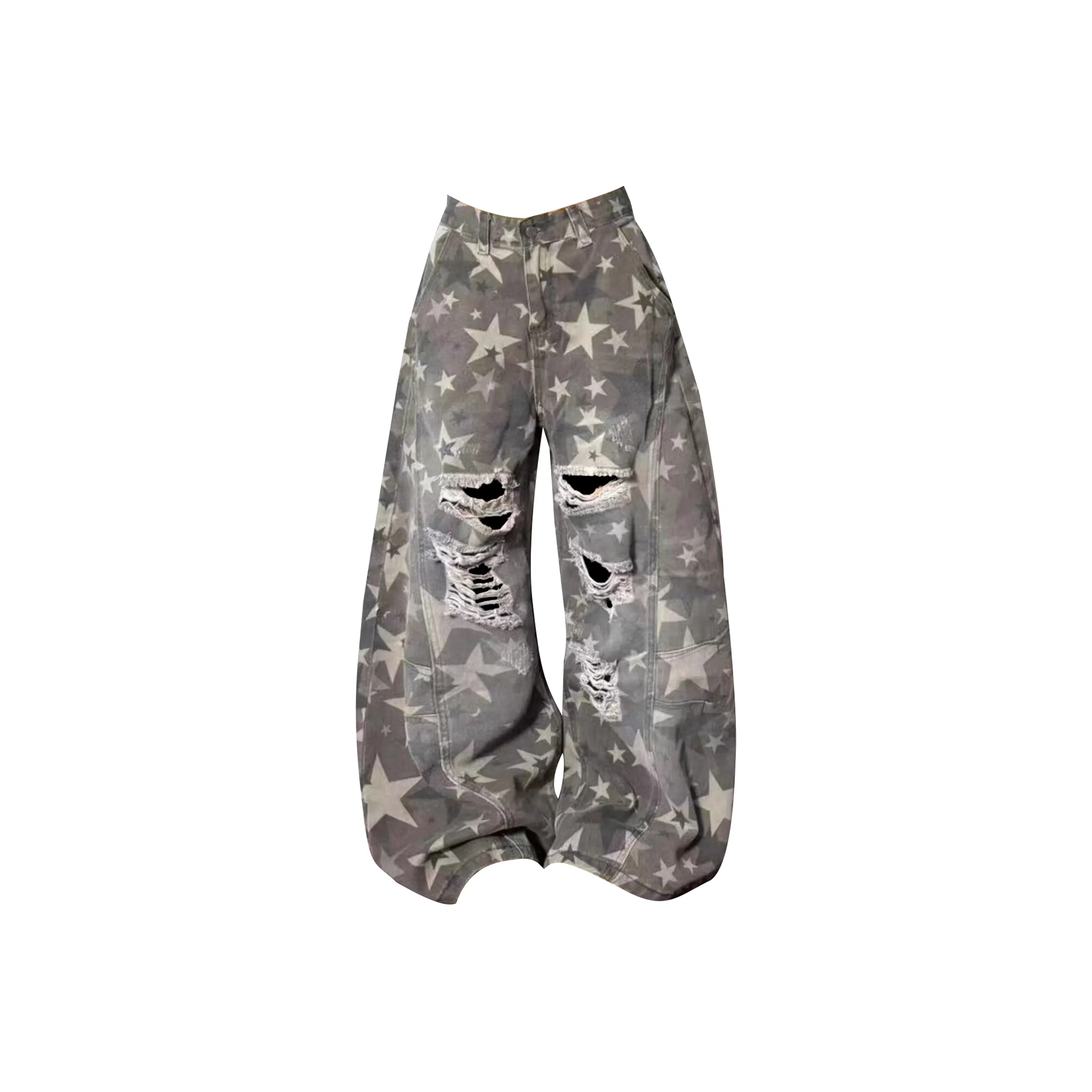 FA2LO Серый Зеленый Унисекс Джинсы