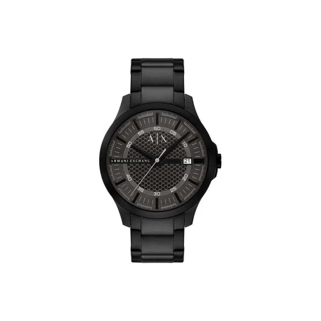 ARMANI EXCHANGEAE Мужские часы Кварцевый механизм Стальной ремешок Черный циферблат