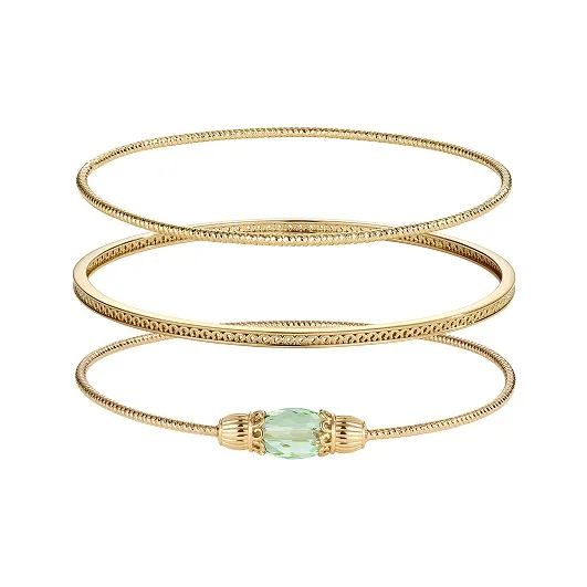 Retro Chic Браслет из латуни с покрытием из 18-каратного золота и цветной глазури с орехами женский