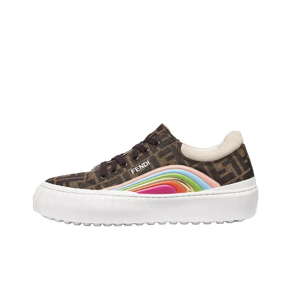 FENDI Force Skateboard Shoes Women's Low Top Brown