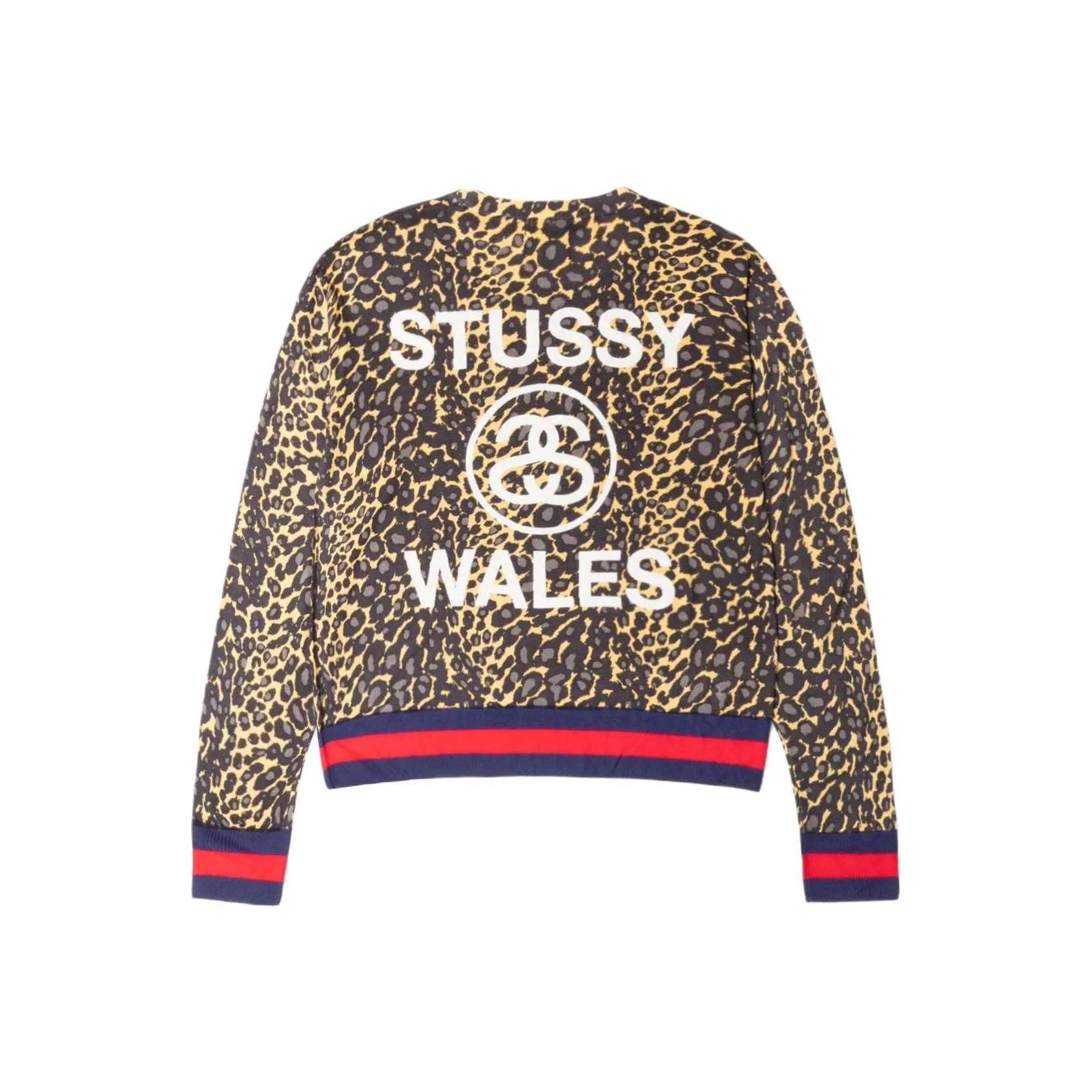 Stussy Wales Bonner Co Бренд FW25 Леопард Свитер T Рубашка Унисекс