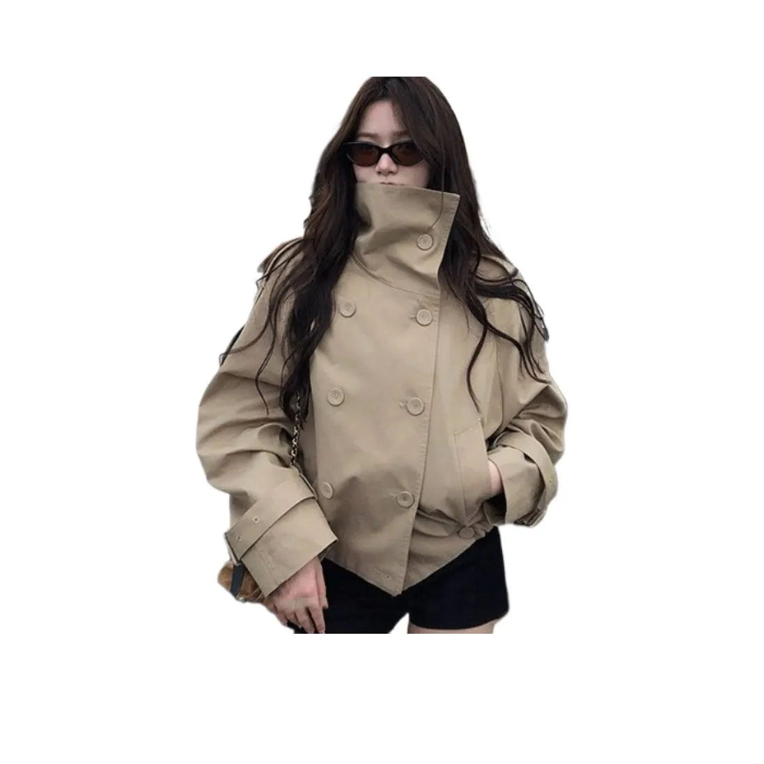 Lan Miao Хаки Женская Тренч