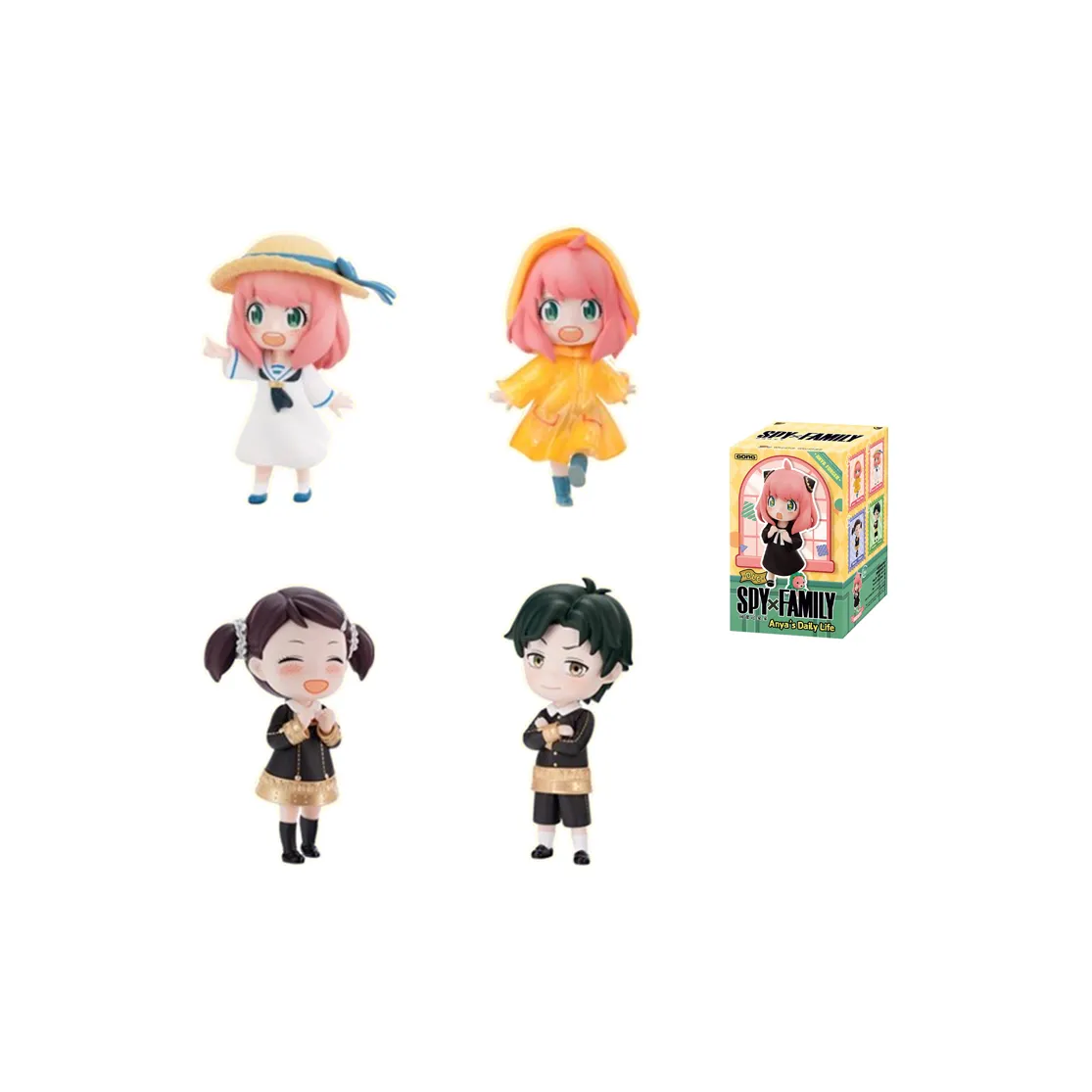 POP MART Anya's Everyday DLC Spy × Family Blind Box Single Mystery Box Full Box 4 Pack POP MART Anya's Everyday DLC Шпион × Семья Слепые коробки Один Mystery Коробка Полная коробка 4 шт