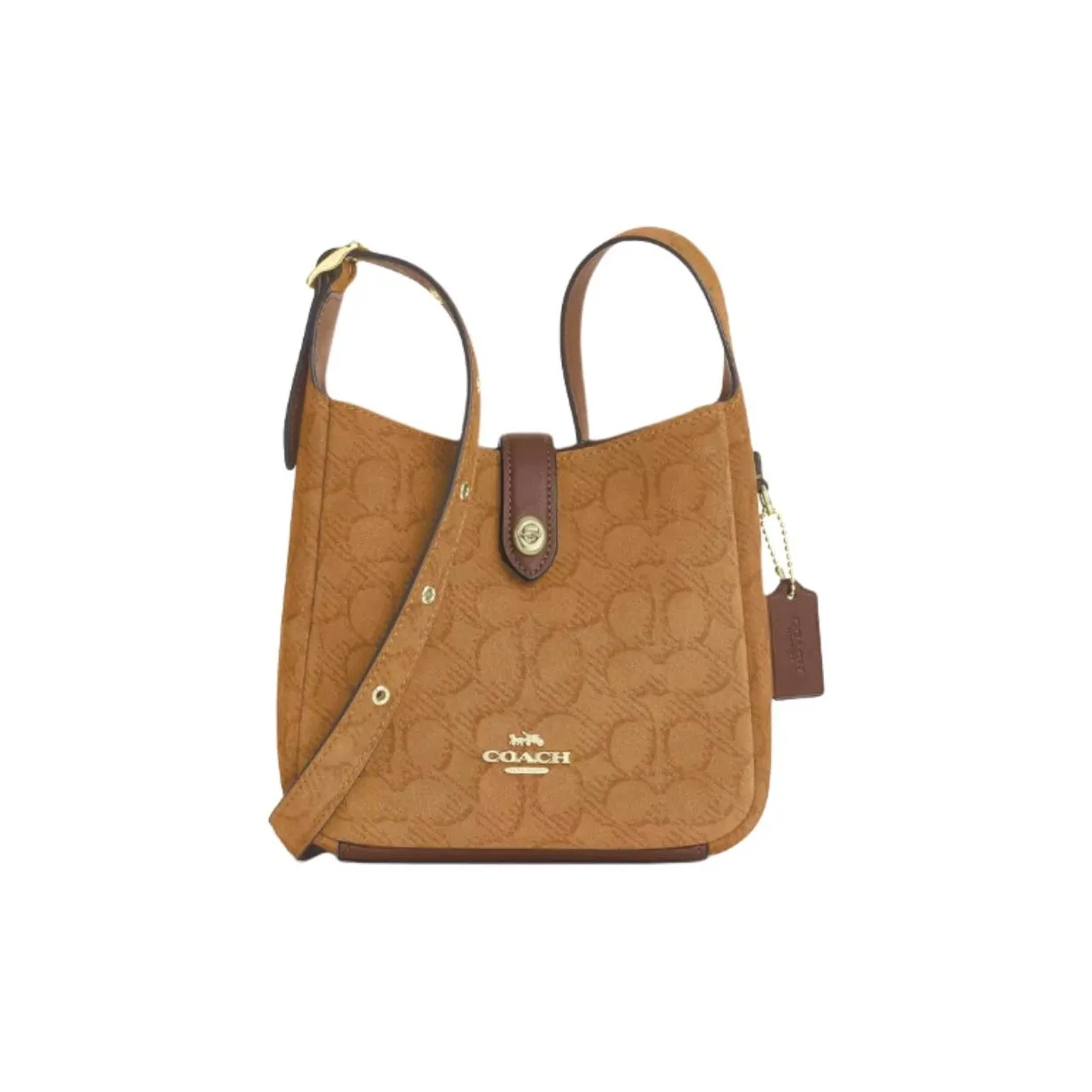 COACH Hadley Замша Сумка через плечо Сумка на плечо Мини Женская Коричневая