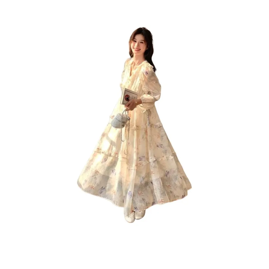 BONAS Длинное платье с длинными рукавами женское