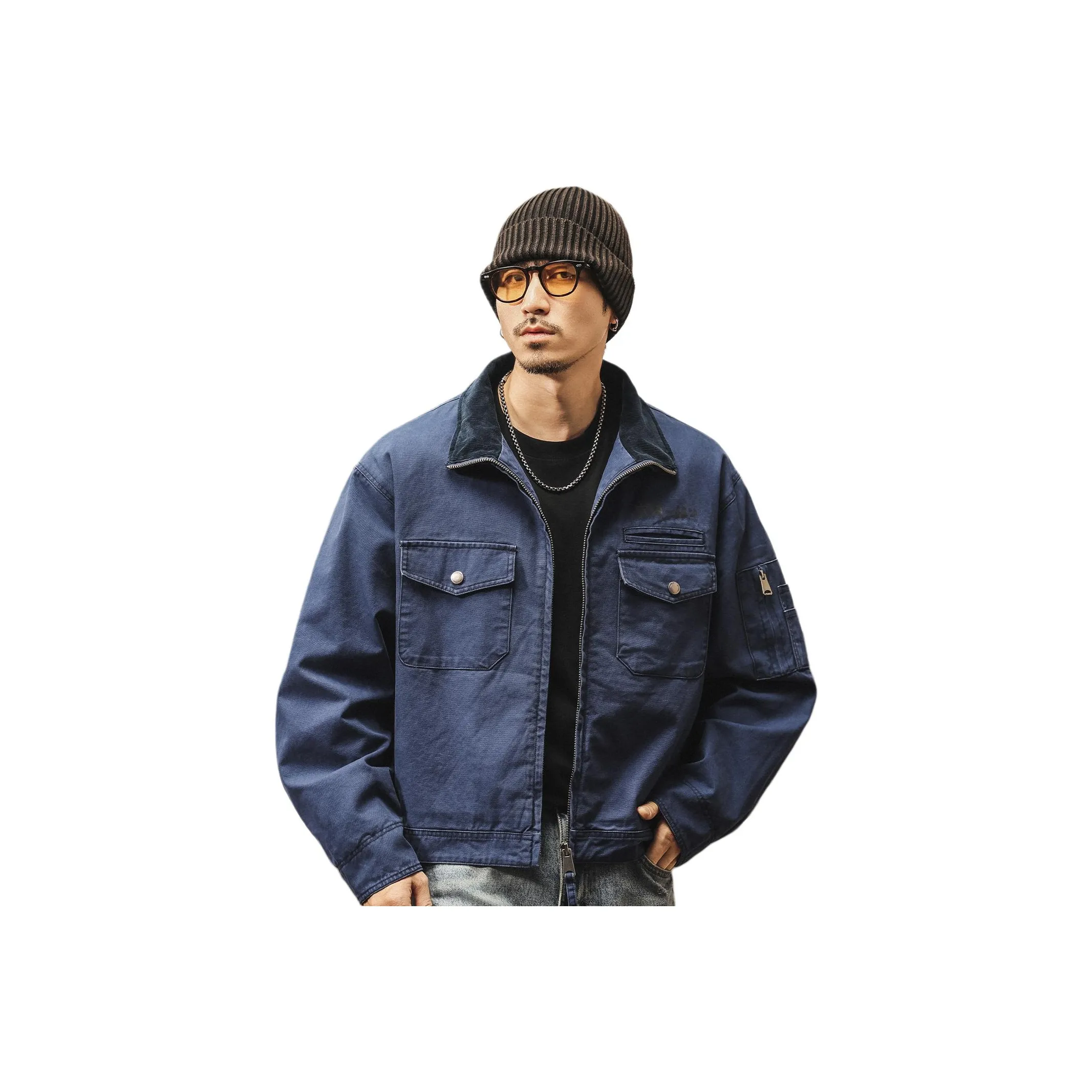 JIELEINUO Индиго Мужские Куртки