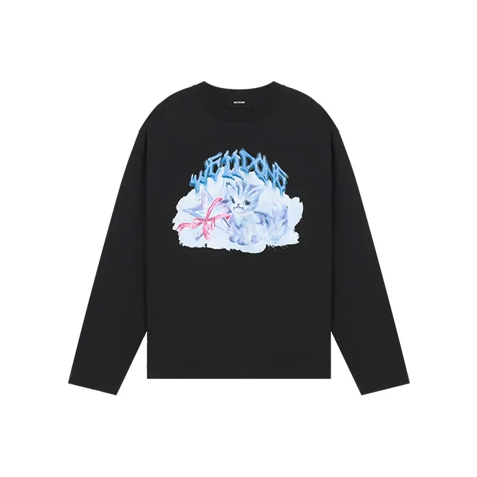 WE11DONE Длинный рукав Т-рубашка Унисекс Черный